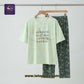 Minimal Cute Design Sleeping Tee & Pant Set