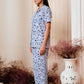 Teto Party Printed Button-Down Loungewear Co-Ord Set | Comfort Travel & Sleepwear