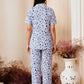Teto Party Printed Button-Down Loungewear Co-Ord Set | Comfort Travel & Sleepwear